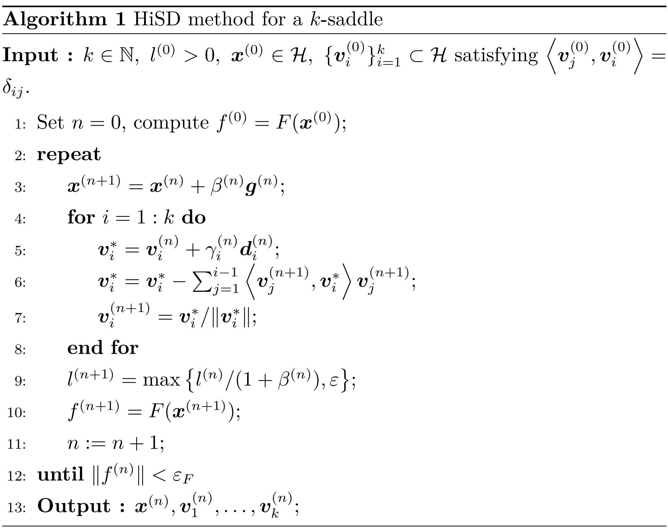 HiSD method for a $k$-saddle